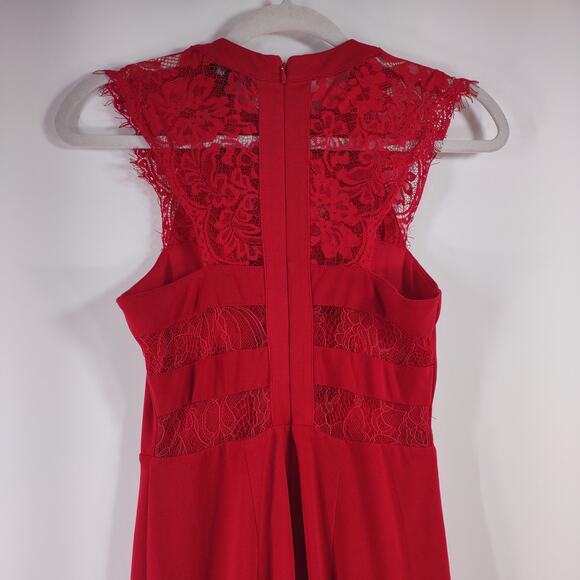 Express Red Dress with Lace, Size 0 - Picture 9 of 9
